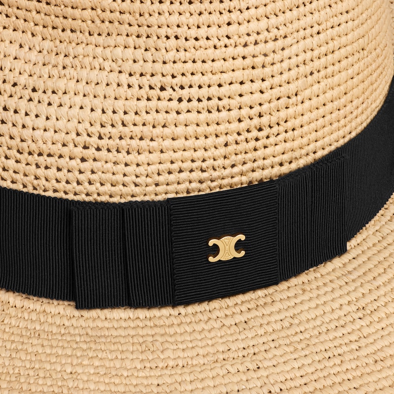 Triomphe植物材料闊邊帽子 - 天然色 / 黑色 -  - 1 | CELINE