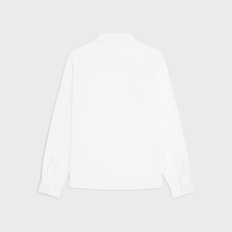 棉質牛仔布休閒襯衫 - 水洗白 -  - 1 | CELINE