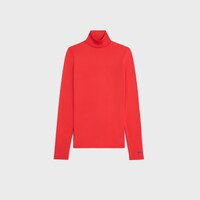 high neck top IN athletic cotton jersey - RED CYCLIST -  - 1 | CELINE