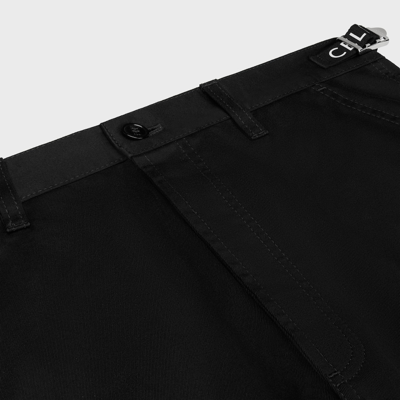 celine cargo shorts in cotton - BLACK -  - 1 | CELINE