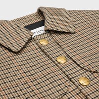 coat in houndstooth wool - IVOIRE/CAMEL/NOIR -  - 1 | CELINE