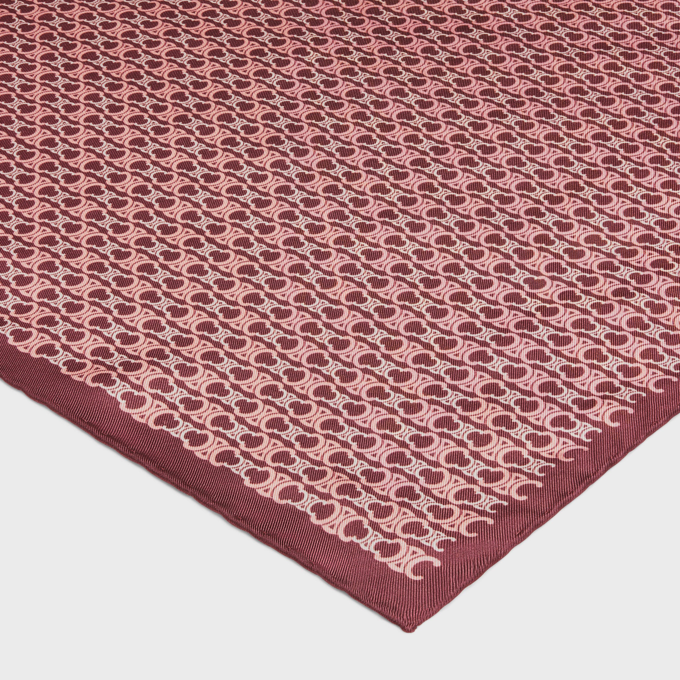 scarf in triomphe chain silk twill - ROSEWOOD/PINK/IVORY