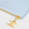 ZIPPED CARD HOLDER TRIOMPHE CHARMS IN GRAINED CALFSKIN - GLACIER - ESSENTIALS - 4 | CELINE