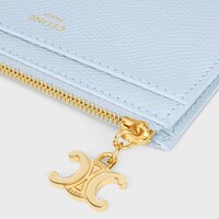 ジップ付きカードホルダー トリオンフ チャーム / グレインドカーフスキン - グラシエ - コインケース&カードホルダー - 1 | CELINE