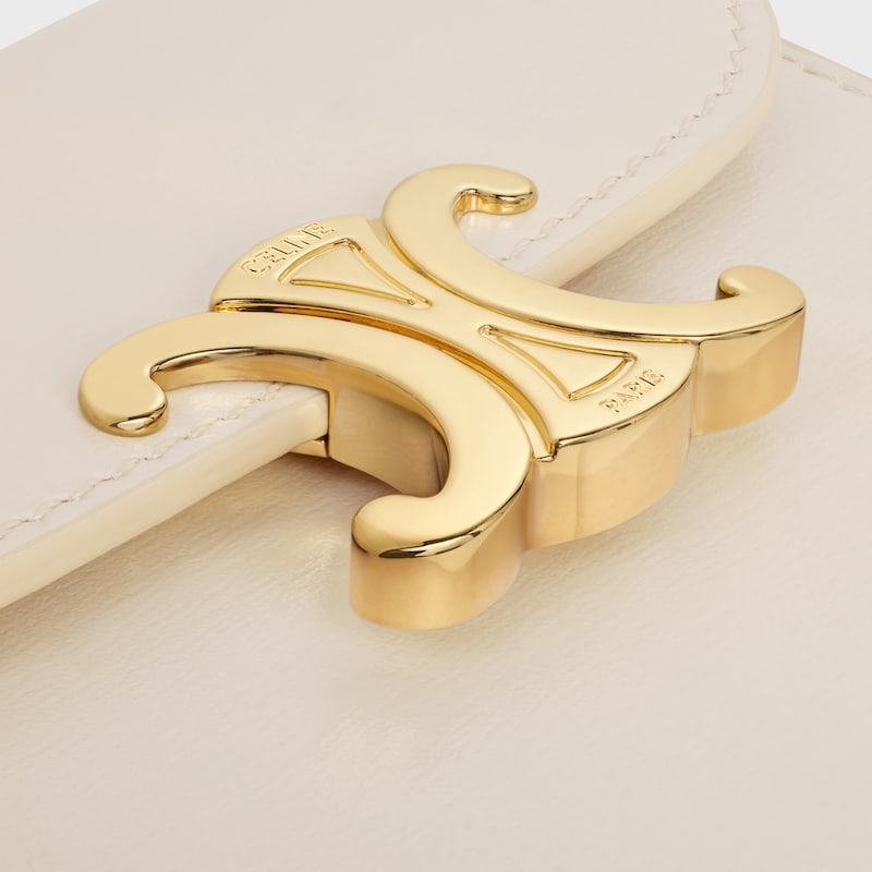 Small Flap Wallet TRIOMPHE in Shiny calfskin - PALE BEIGE - WALLETS - 1 | CELINE