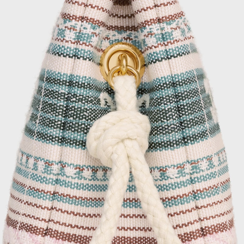 THAIS POUCH IN STRIPED TEXTILE WITH TRIOMPHE - MULTICOLOR - POUCHES AND TECH ACCESSORIES - 1 | CELINE