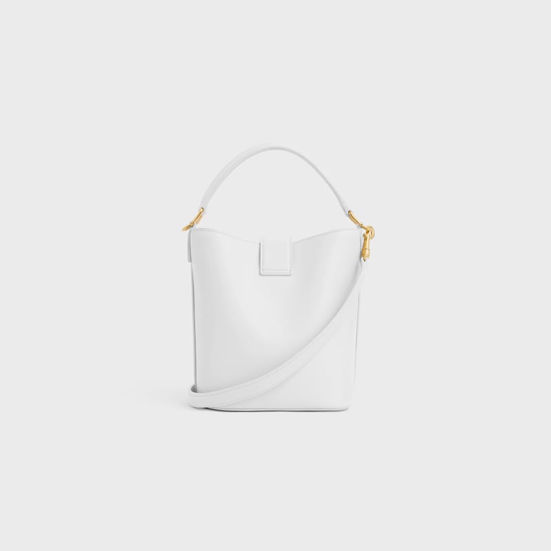 SMALL BUCKET LOUISE IN SMOOTH CALFSKIN - ARCTIC WHITE - MORE LINES - 1 | CELINE