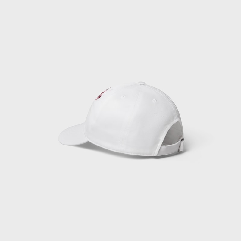 baseball cap IN WASHED COTTON GABARDINE - WHITE / BORDEAUX -  - 1 | CELINE