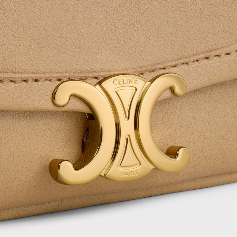 LITTLE HALFMOON SOFT TRIOMPHE IN SUPPLE SHINY LAMBSKIN - SANDCASTLE - GIFTS FOR HER - 1 | CELINE