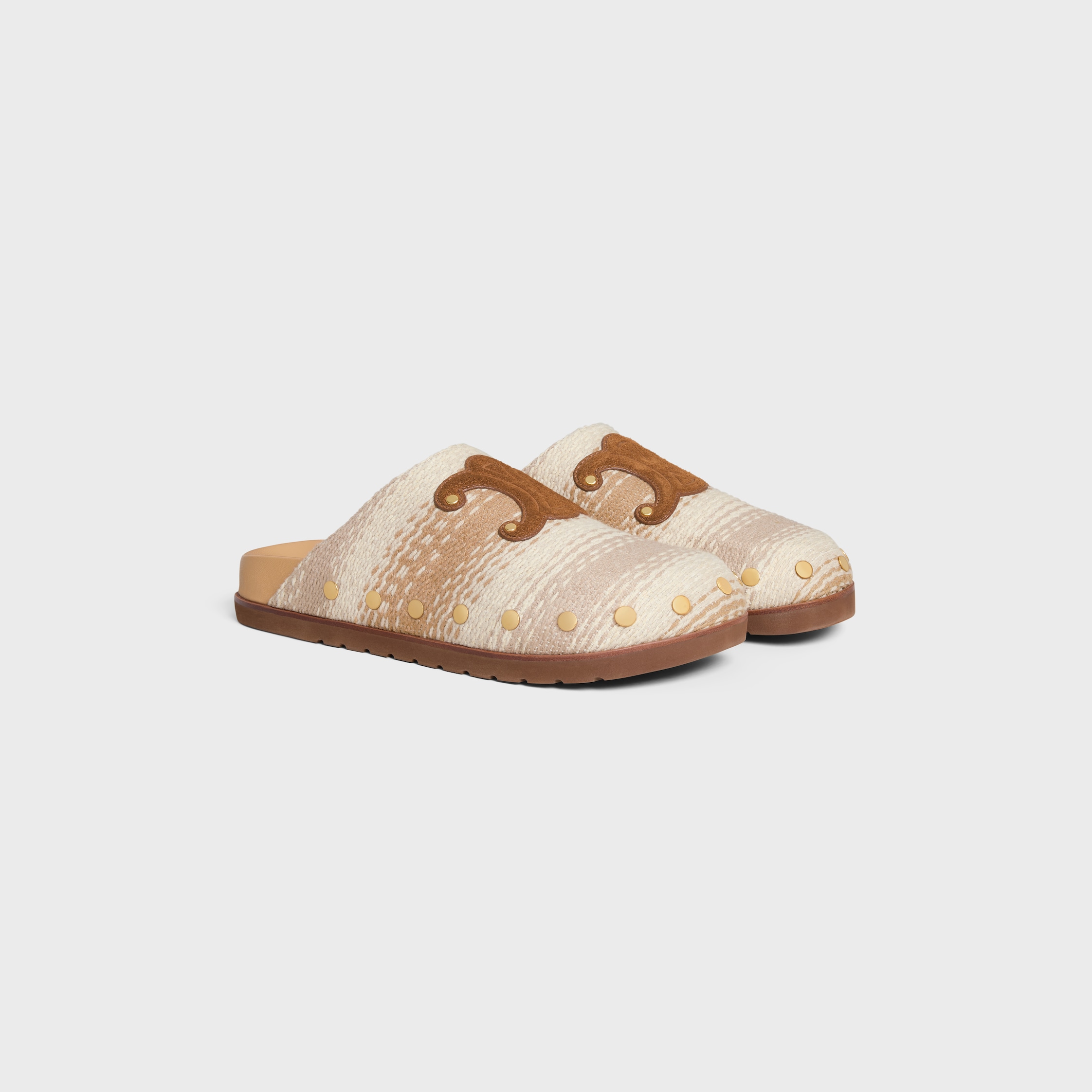 CELINE PITEA CLOG IN STRIPED COTTON TEXTILE - | CELINE