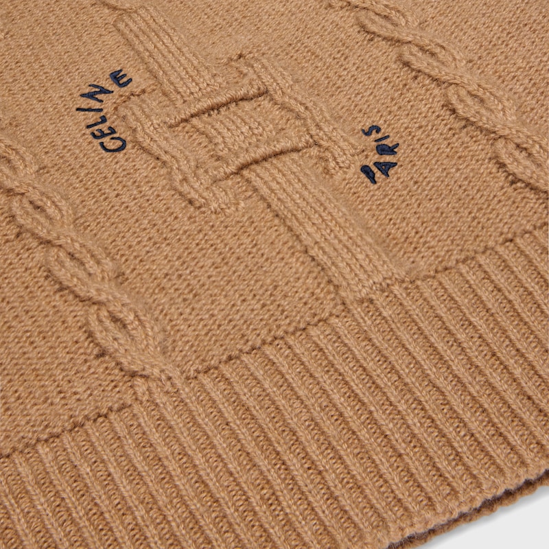 crewneck sweater IN chains cashmere - CAMEL -  - 1 | CELINE