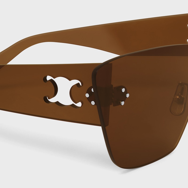 Sundown Shade Sunglasses in Nylon - Khaki Brown -  - 1 | CELINE