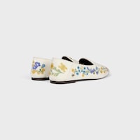 AURA LOAFER IN Flowers Embroidered Velvet - IVORY -  - 2 | CELINE