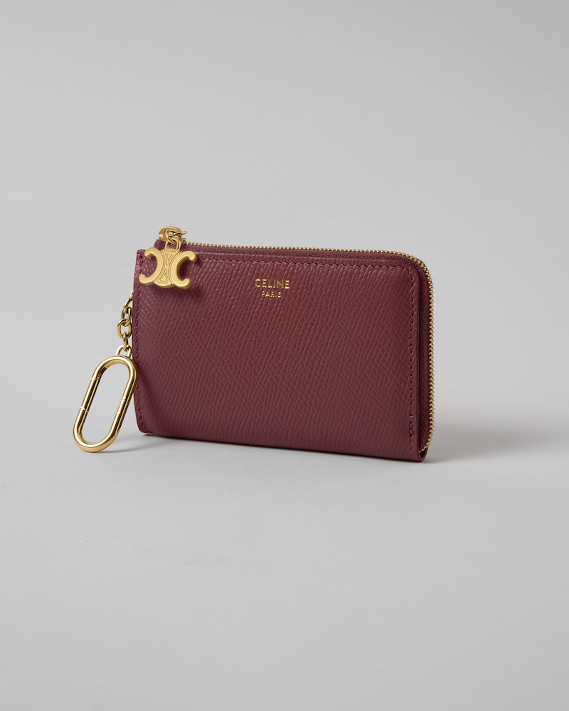 KEY HOLDER IN GRAINED CALFSKIN - SYRAH - CARD HOLDERS - 1 | CELINE