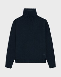 turtleneck sweater IN SEAMLESS CASHMERE - NAVY -  - 1 | CELINE