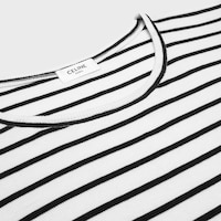 t-shirt IN striped silk jersey - OFF WHITE / BLACK -  - 2 | CELINE
