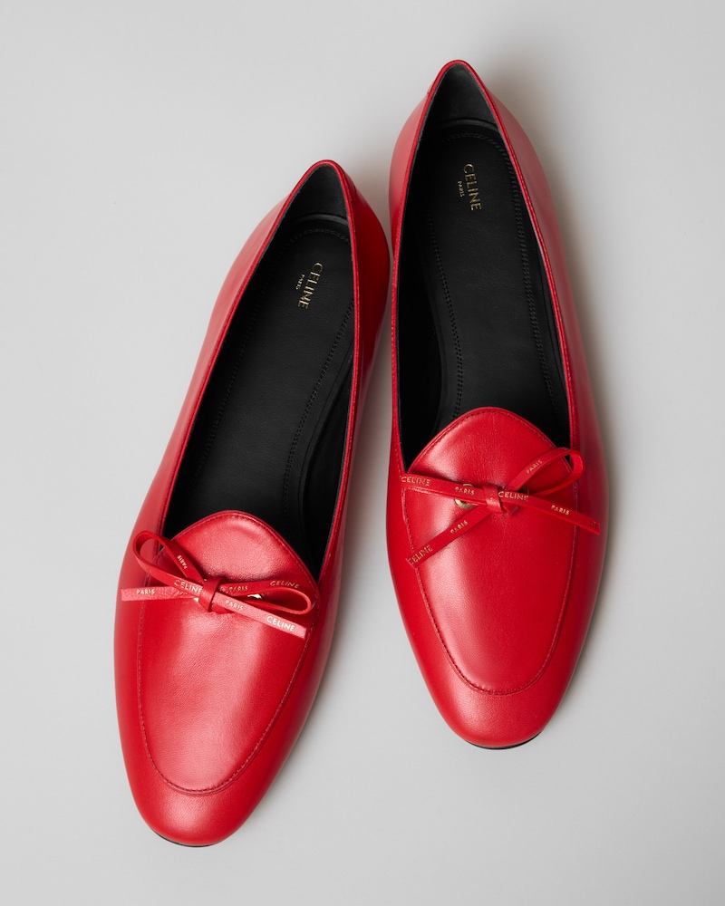 SLIPPER AURA BOW EN CUIR - ULTRA ROUGE -  - 1 | CELINE