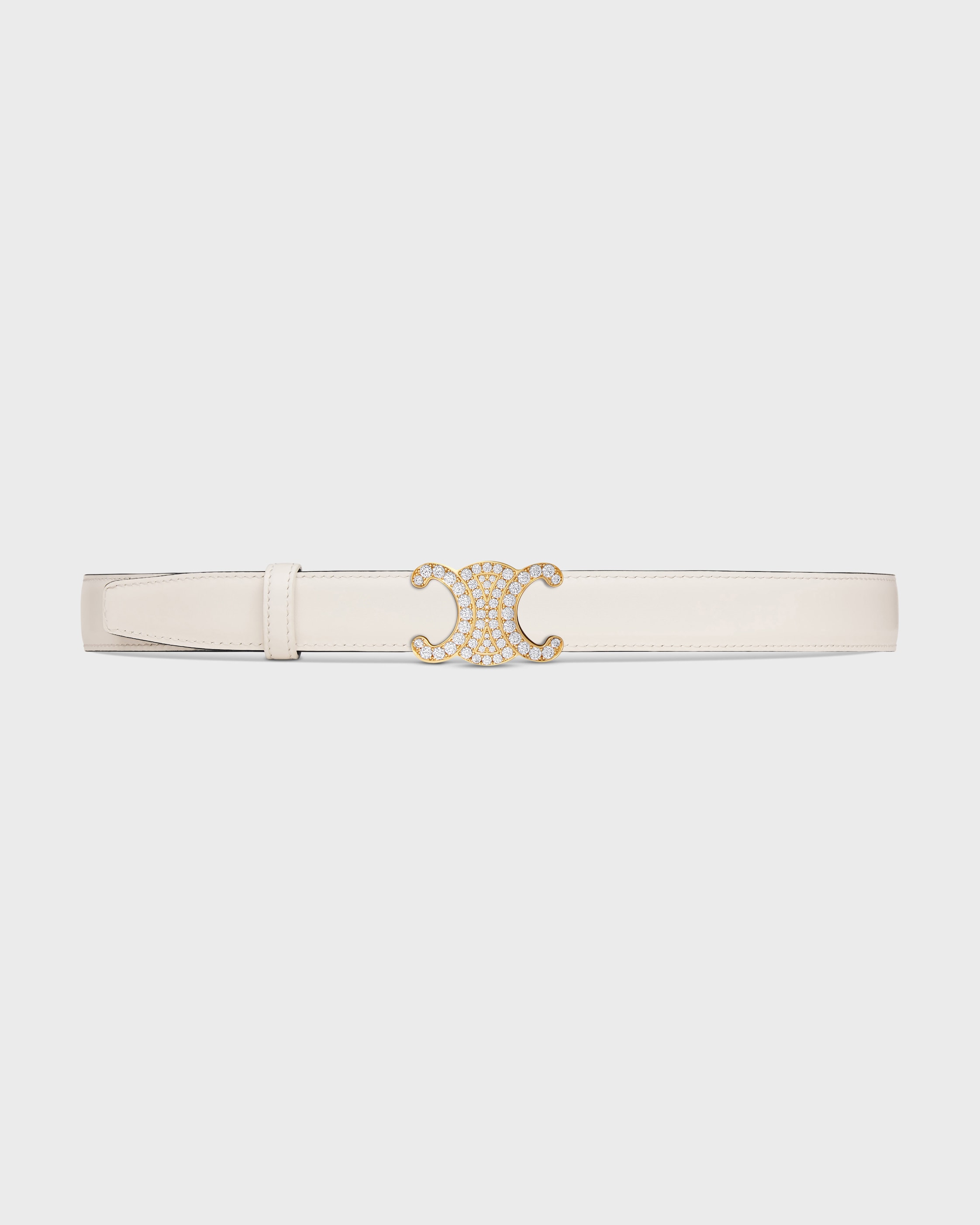 TRIOMPHE BUCKLE & REVERSIBLE STRAP 25MM - BLACK / RICE | CELINE
