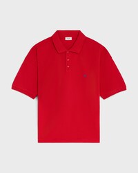 polo shirt IN PIQUE COTTON JERSEY - LIVE RED/ BLEU DENIM -  - 1 | CELINE