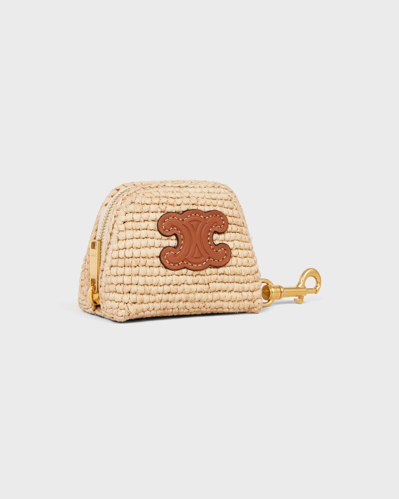 MICRO TRIOMPHE CHARM IN Raffia - NATURAL / TAN - ACCESSORIES - 1 | CELINE
