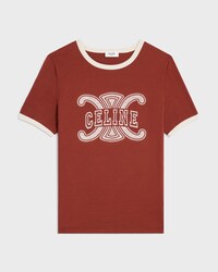 70's t-shirt IN cotton jersey - COGNAC/CREAM -  - 1 | CELINE