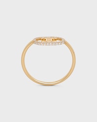 Maillon Triomphe Ring in Yellow Gold and Diamonds - Yellow Gold & White -  - 1 | CELINE