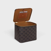 SQUARE VANITY CASE IN TRIOMPHE CANVAS AND CALFSKIN - TAN - TRAVEL SPRAYS - 2 | CELINE