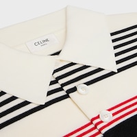polo sweater IN striped cotton - WHITE/BLACK/RED -  - 2 | CELINE