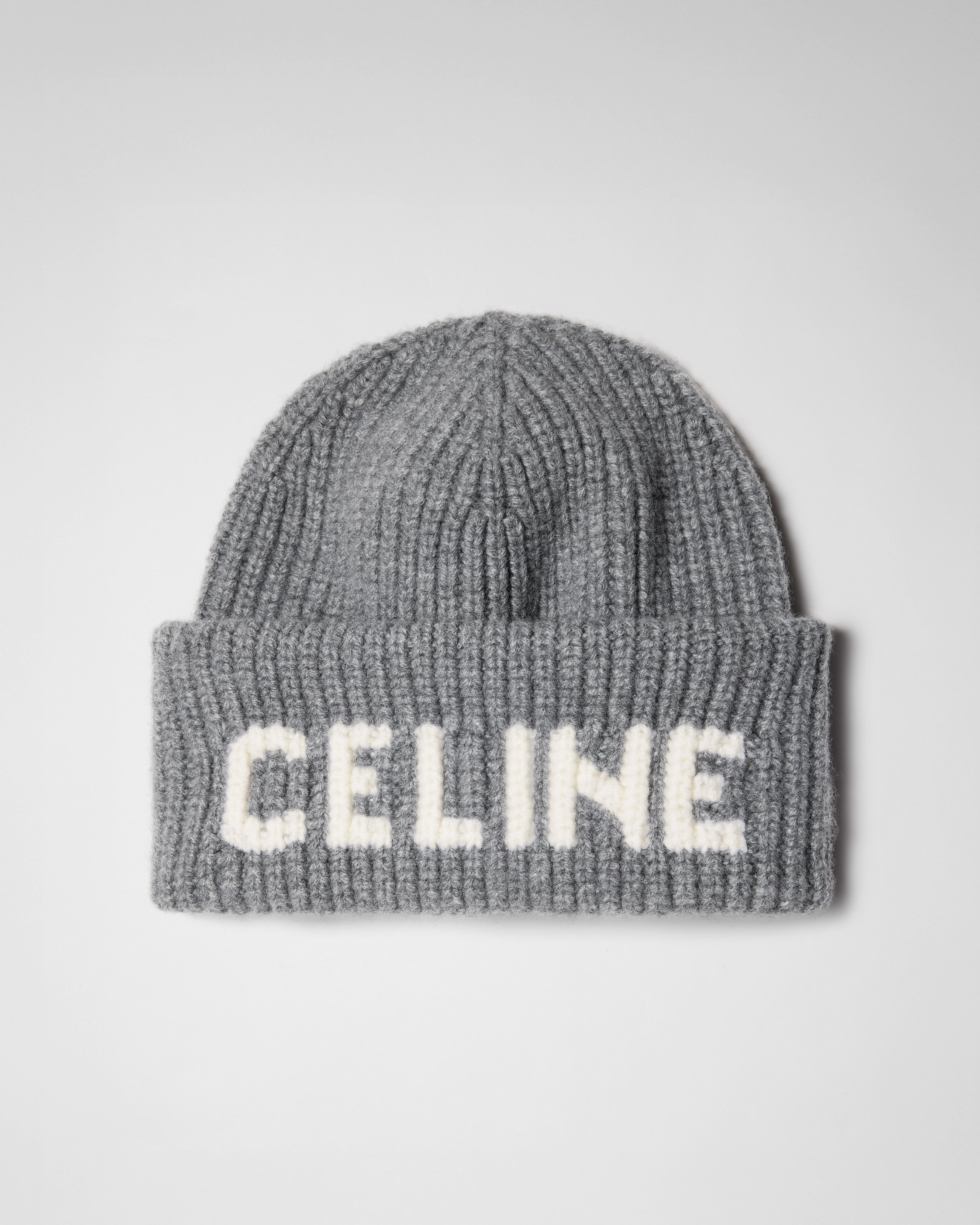 beanie IN wool cashmere - LIGHT GREY/GREY | CELINE