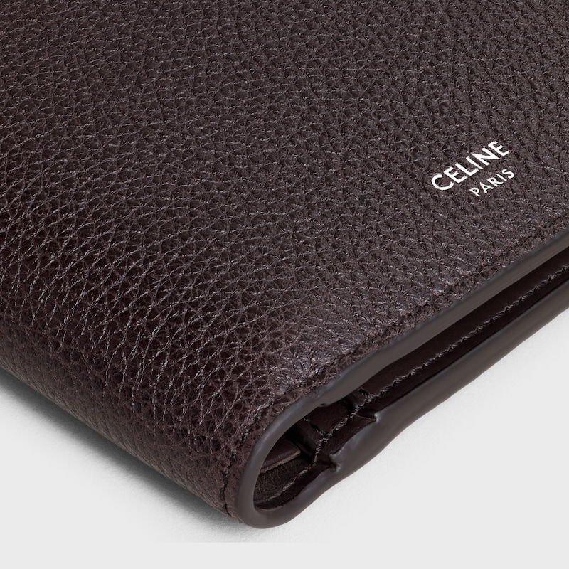 Bi-fold Wallet IN GRAINED CALFSKIN - ESPRESSO - WALLETS - 1 | CELINE