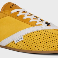 THE FLAT SNEAKER IN SUEDE CALFSKIN AND LAMBSKIN - SUNFLOWER/WHITE -  - 2 | CELINE