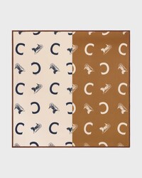 square IN silk twill - OFFWHITE/CAMEL -  - 1 | CELINE