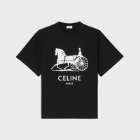 t-shirt IN cotton jersey - BLACK / WHITE -  - 1 | CELINE