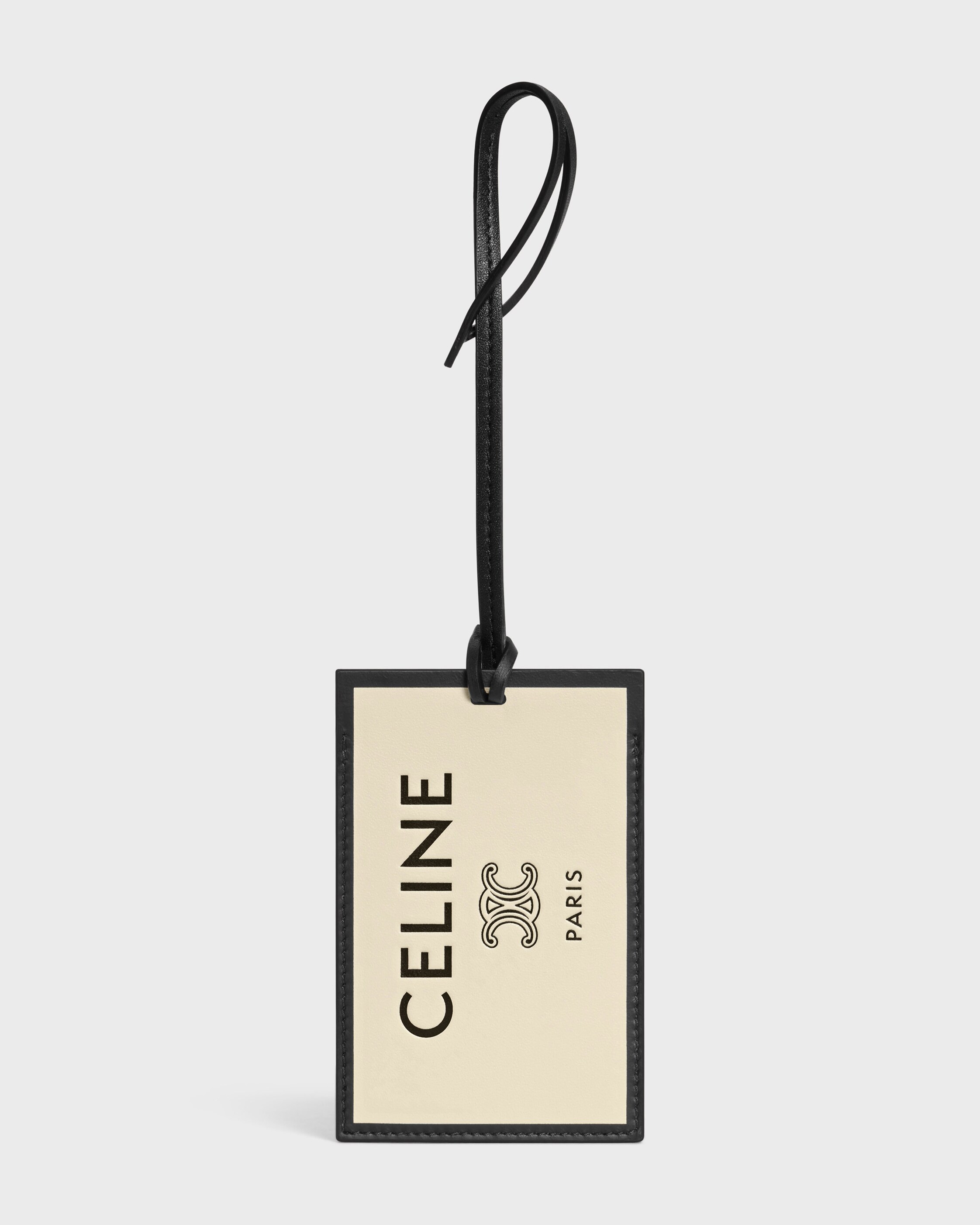 LUGGAGE TAG IN SMOOTH LAMBSKIN - BLACK / WHITE | CELINE
