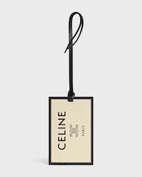 ETIQUETA PARA EQUIPAJE DE PIEL DE CORDERO LISA - NEGRO / BLANCO - VIAJE - 2 | CELINE