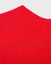turtleneck sweater IN ribbed mohair and silk - BRIGHT RED -  - 2 | CELINE
