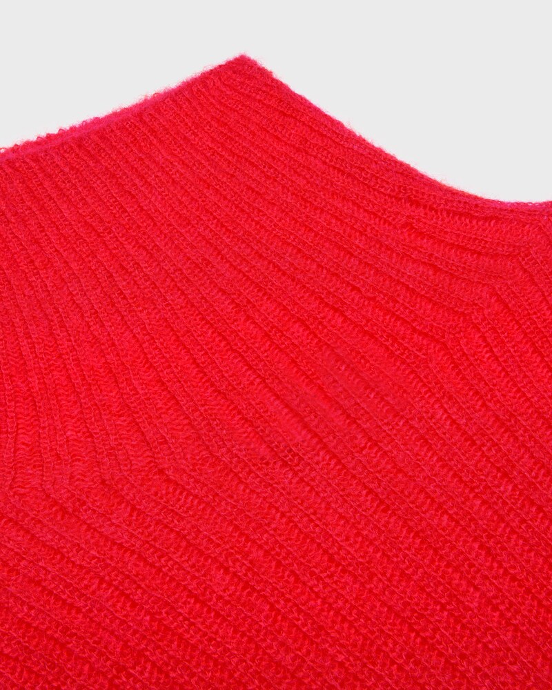 turtleneck sweater IN ribbed mohair and silk - BRIGHT RED -  - 1 | CELINE