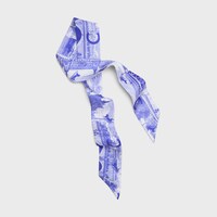 lavalliere IN silk twill - WHITE/BLUE -  - 2 | CELINE