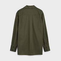 overshirt IN cotton satin - ARMY GREEN -  - 2 | CELINE