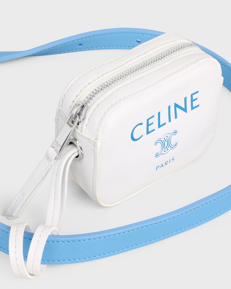 MESSENGER BAG WITH CHARM IN SMOOTH CALFSKIN AND LAMBSKIN - SKY BLUE / ULTRA WHITE - CROSS-BODY BAGS - 1 | CELINE