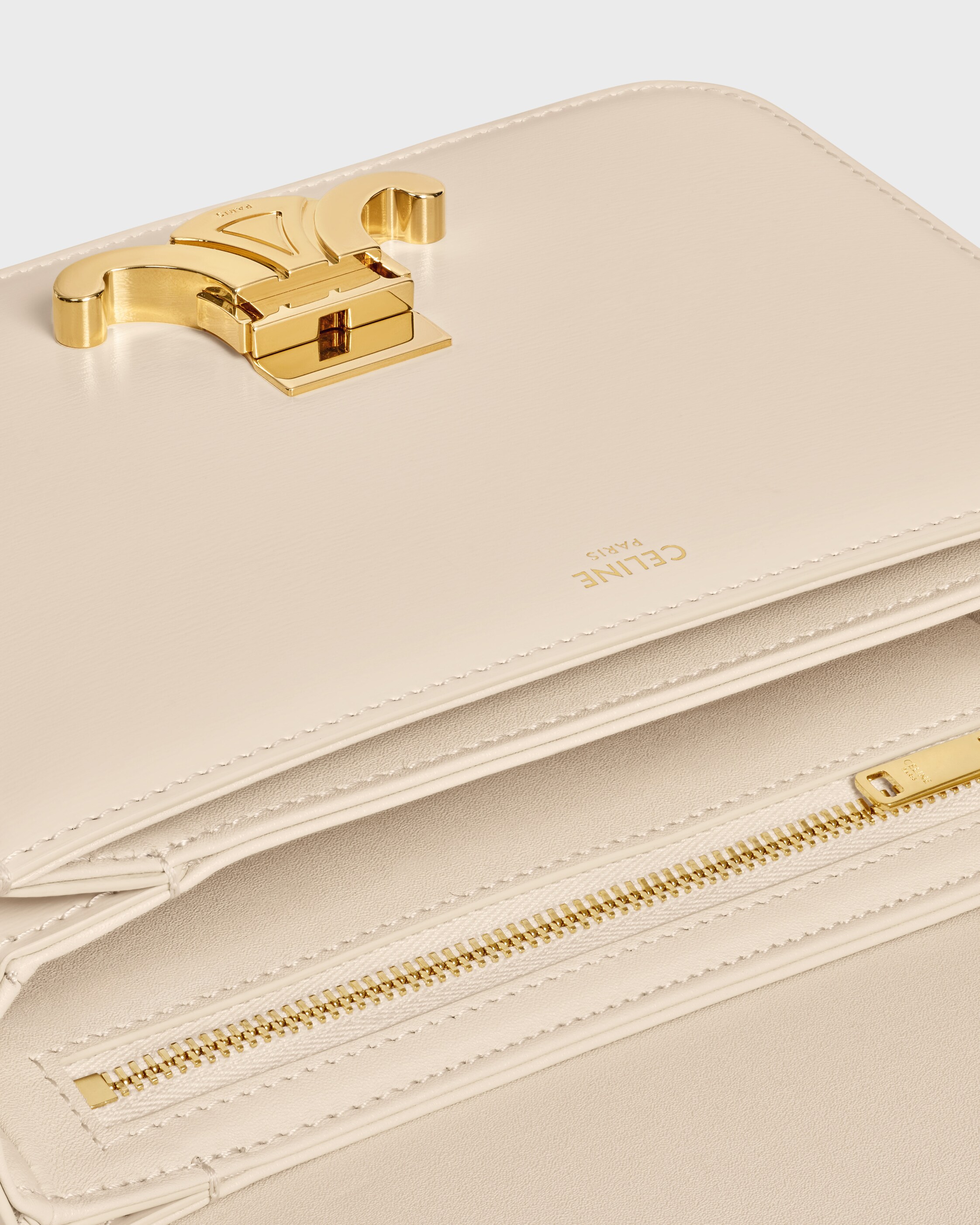 TEEN TRIOMPHE BAG IN shiny calfskin - CREAM | CELINE