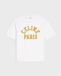 루즈 티셔츠 - 코튼 저지 - 옵틱 화이트 / 옐로우 / 블루 -  - 1 | CELINE