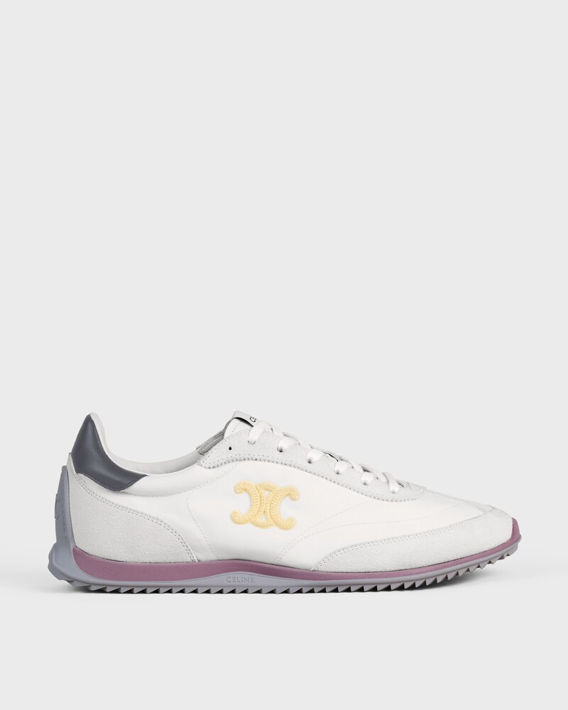 RACER SNEAKER IN NYLON, SUEDE CALFSKIN AND CALFSKIN - OPTIC WHITE/LIGHT PURPLE/GREY -  - 1 | CELINE