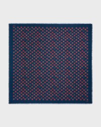 square IN triomphe silk cashmere - NAVY/RED -  - 1 | CELINE
