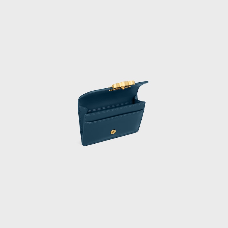 TRIOMPHE翻蓋卡包 - 藍綠色 - 新品 - 1 | CELINE