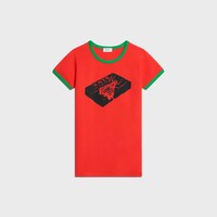HARRY’S BAR PARIS t-shirt IN ribbed cotton jersey - RED / GREEN -  - 1 | CELINE