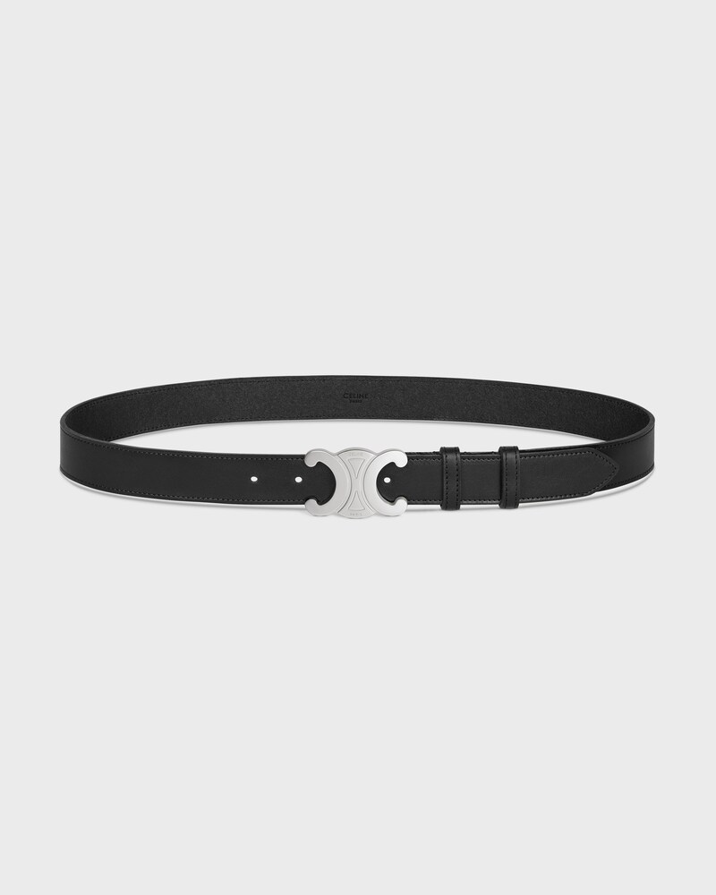 Ceinture triomphe 30MM Veau effet Vieilli - NOIR -  - 1 | CELINE