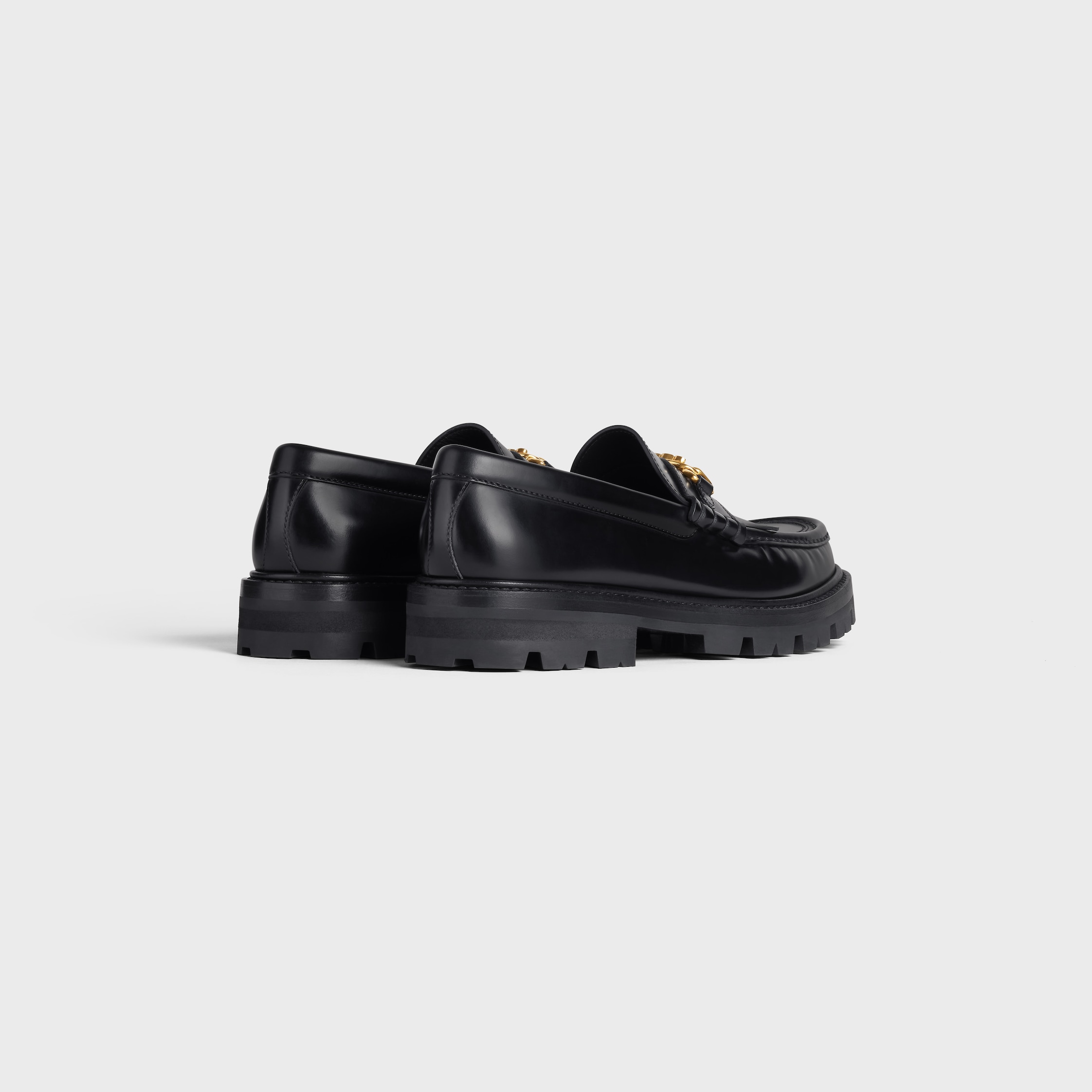 MARGARET LOAFER WITH TRIOMPHE in POLISHED BULL - BLACK | CELINE