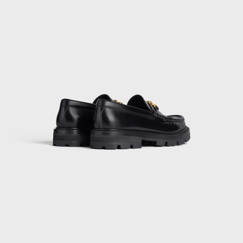 MARGARET LOAFER WITH TRIOMPHE in POLISHED BULL - BLACK -  - 1 | CELINE