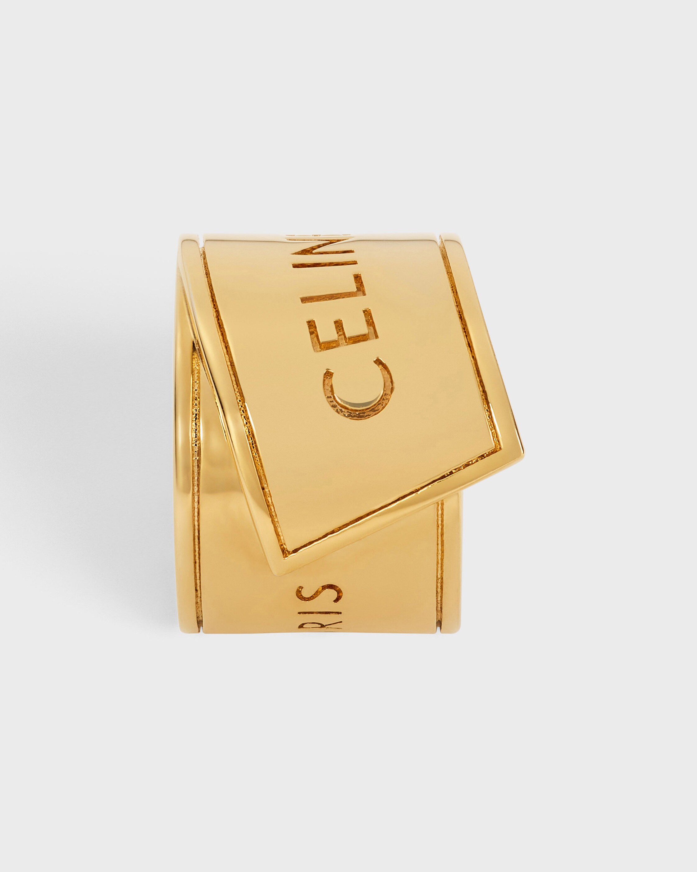 CELINE リボン ラージ リング / ゴールドフィニッシュ ブラス